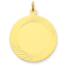 14k Gold Etched Design .018 Gauge Circular Engravable Disc Charm hide-image