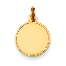 14k Gold Plain .018 Gauge Engravable Round Disc Charm hide-image