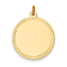 14k Gold Plain .027 Gauge Engravable Round Disc Charm hide-image