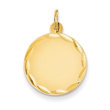 14k Gold Etched .011 Gauge Engravable Round Disc Charm hide-image