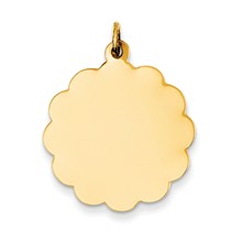 14k Gold .013 Gauge Engravable Scalloped Disc Charm hide-image