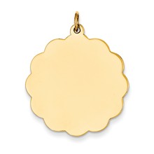 14k Gold .035 Gauge Engravable Scalloped Disc Charm hide-image