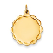 14k Gold .035 Gauge Engravable Scalloped Disc Charm hide-image