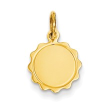 14k Gold .009 Gauge Engravable Scalloped Disc Charm hide-image