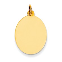 14k Gold Plain .009 Gauge Engravable Oval Disc Charm hide-image