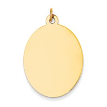 14k Gold Plain .027 Gauge Engravable Oval Disc Charm hide-image