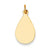 14k Gold Plain .018 Gauge Engravable Raindrop Disc Charm hide-image