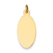 14k Gold Plain .013 Gauge Engravable Elliptical Disc Charm hide-image