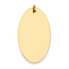 14k Gold Plain .011 Gauge Engravable Elliptical Disc Charm hide-image