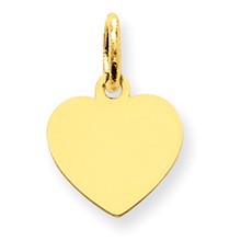 14k Gold Plain .018 Gauge Engravable Heart Disc Charm hide-image