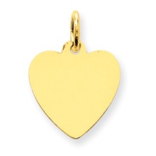 14k Gold Plain .018 Gauge Engravable Heart Disc Charm hide-image