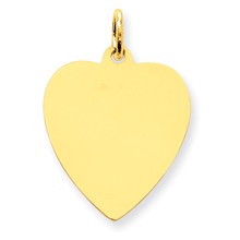 14k Gold Plain .035 Gauge Engravable Heart Disc Charm hide-image