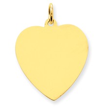 14k Gold Plain .018 Gauge Engravable Heart Disc Charm hide-image