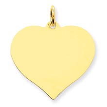 14k Gold Plain .013 Gauge Engravable Heart Disc Charm hide-image