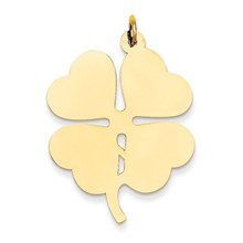 14k Gold Plain .018 Gauge Engravable Clover Disc Charm hide-image