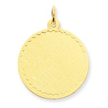 14k Gold Patterned .018 Gauge Circular Engravable Disc Charm hide-image