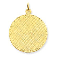 14k Gold Patterned .018 Gauge Circular Engravable Disc Charm hide-image