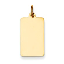 14k Gold Plain .011 Gauge Rectangular Engravable Disc Charm hide-image
