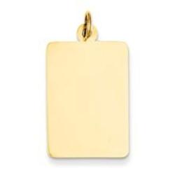 14k Gold Plain .013 Gauge Rectangular Engravable Disc Charm hide-image
