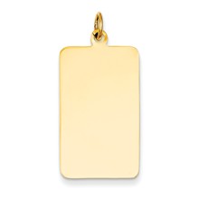 14k Gold Plain .018 Gauge Rectangular Engravable Disc Charm hide-image