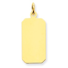14k Gold Plain .018 Gauge Engravable Rectangular Disc Charm hide-image
