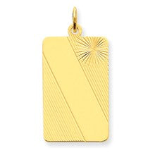 14k Gold Patterned .013 Gauge Engravable Dog Tag Disc Charm hide-image