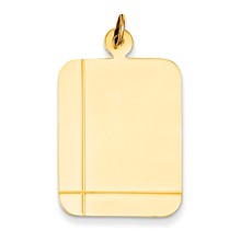 14k Gold Plain Rectangular .035 Gauge Engravable Disc Charm hide-image