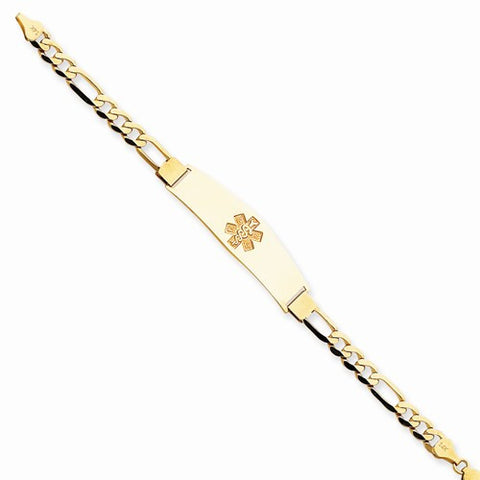 14K Yellow Gold Non-Enameled Medical Id Bracelet