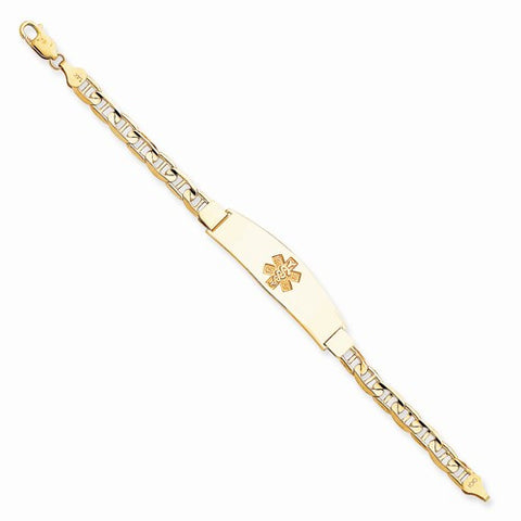 14K Yellow Gold Non-Enameled Medical Id Bracelet