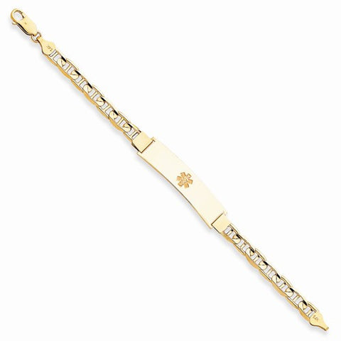 14K Yellow Gold Non-Enameled Medical Id Bracelet