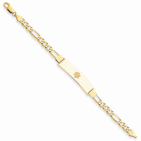 14K Yellow Gold Non-Enameled Medical Id Bracelet