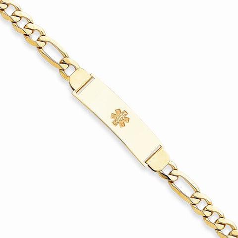 14K Yellow Gold Non-Enameled Medical Id Bracelet