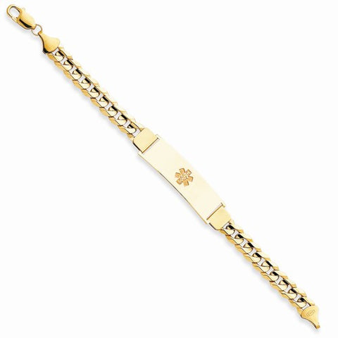 14K Yellow Gold Non-Enameled Medical Id Bracelet
