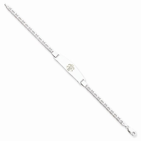 14K Yellow Gold Non-Enameled Medical Id Bracelet