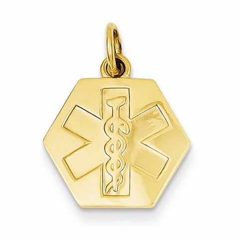 14k Gold Non-enameled Medical Jewelry pendant, Appealing Pendants for Necklace