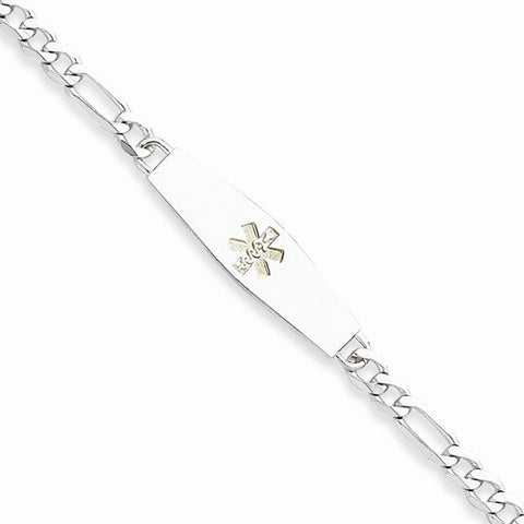 14K Yellow Gold Non-Enameled Medical Id Bracelet