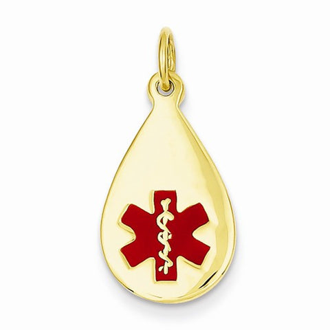 14k Gold Medical Jewelry pendant, Charm