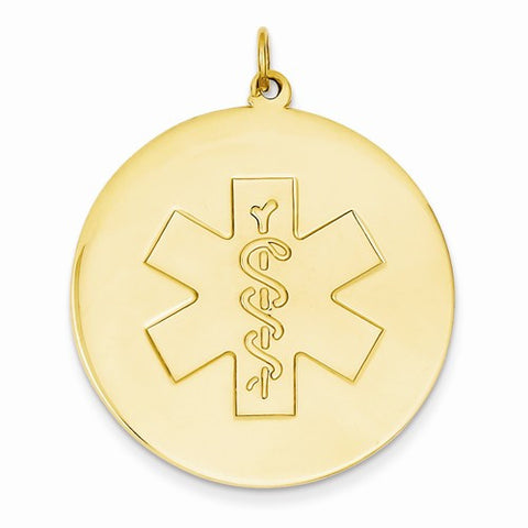 14k Gold Medical Jewelry Enameled pendant, Charm