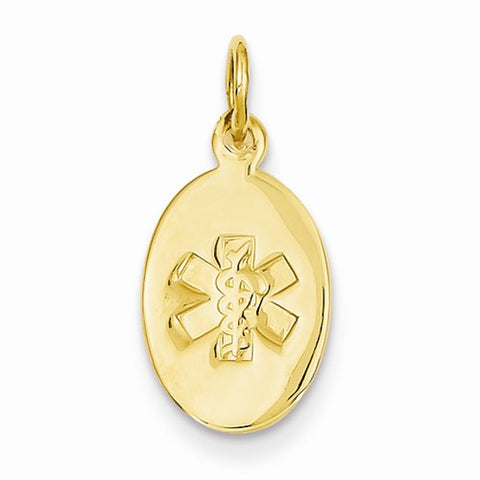 14k Gold Non-enameled Medical Jewelry pendant, Beautiful Pendants for Necklace