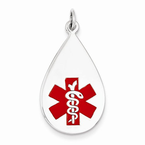 14k White Gold Medical Jewelry pendant, Pretty Pendants for Necklace