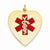 14k Gold Heart-Shaped Polished Enameled Engravable Medical Jewelry pendant, Lovely Pendants for Necklace