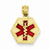 14k Gold Red Enameled Medic ID Pendant, Pendants for Necklace