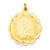 14k Gold Girl Head on .018 Gauge Engravable Scalloped Disc Charm hide-image