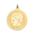 Boy Head on .018 Gauge Engravable Scalloped Disc Charm in 14k Gold