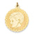 14k Gold Boy Head on .018 Gauge Engravable Scalloped Disc Charm hide-image