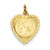 14k Gold Boy Head on .013 Gauge Engravable Heart with Rope Disc Charm hide-image
