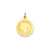 Girl Head on .011 Gauge Engravable Scalloped Disc Charm in 14k Gold