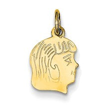 14k Gold Girl Head Charm hide-image
