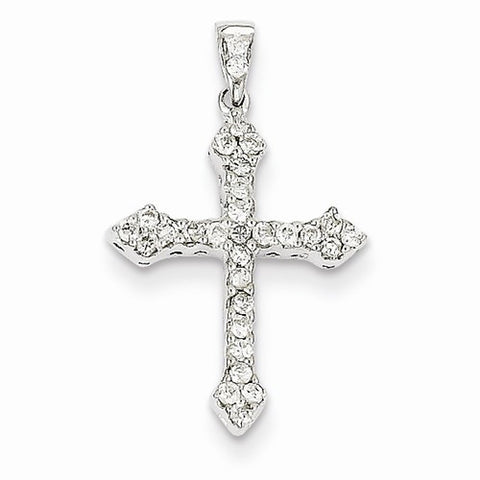 14k White Gold Diamond Cross pendant, Quality AA (G-H Color, SI1-SI2 Clarity, 0.23 cttw), Adorable Pendants for Necklace