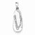 14k White Gold AA Quality Completed Diamond Sandal Pendant, Quality AA (G-H Color, SI1-SI2 Clarity)